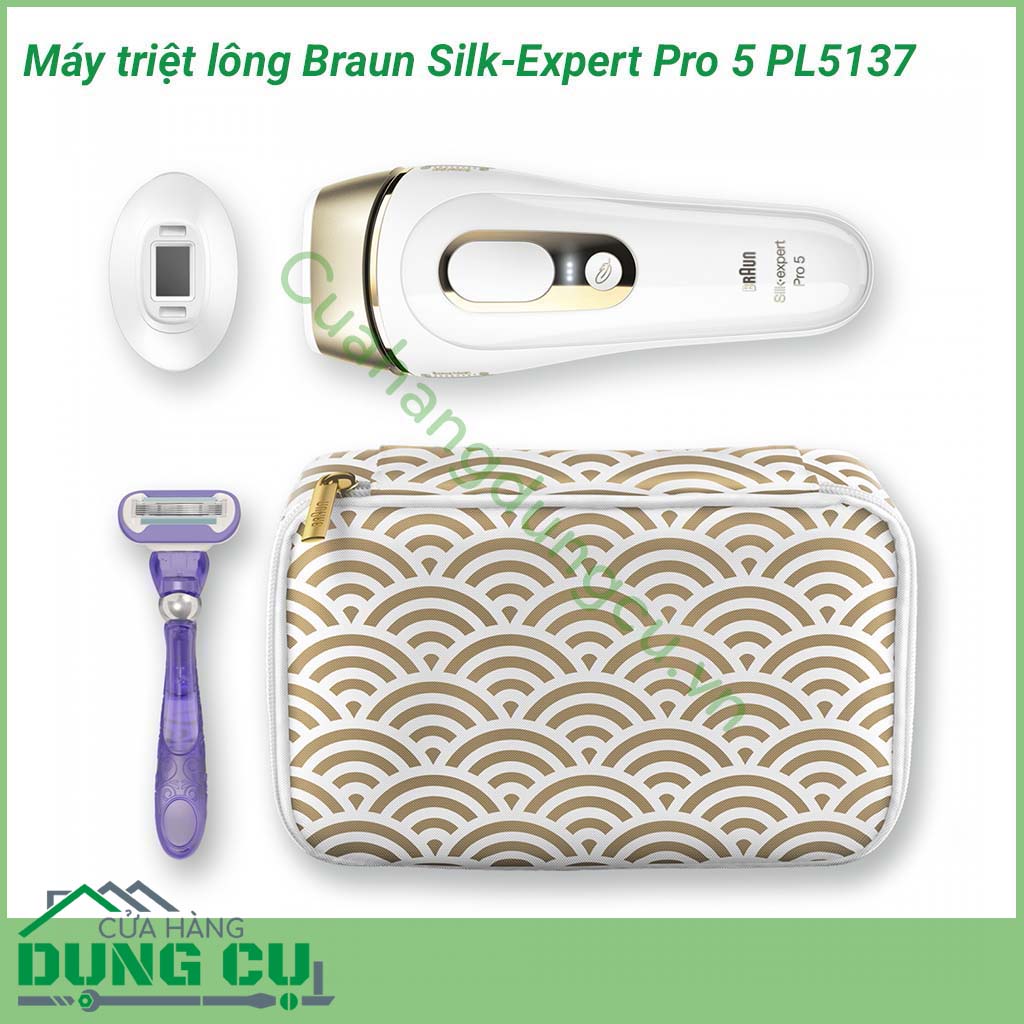 Máy triệt lông Braun Silk-Expert Pro 5 PL5137 sử dụng công nghệ IPL an toàn, nhanh nhất và hiệu quả nhất từ ​​Braun để triệt lông vĩnh viễn