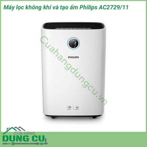 Máy lọc không khí và tạo ẩm Philips AC2729/11 sự kết hợp hoàn hảo giữa máy lọc không khí và máy tạo độ ẩm, giúp cải thiện chất lượng không khí mang đến luồng không khí trong lành cho ngôi nhà bạn. 