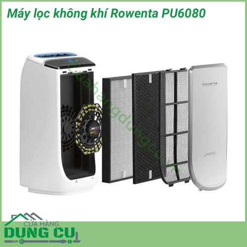 Máy lọc không khí Rowenta PU6080 dòng cao cấp 4 màng lọc, dùng được cho phòng lên đến 140m2, giúp làm sạch 99,95% không khí cũng quanh căn phòng của bạn. Khử sạch nấm mốc, mùi khói bụi, thuốc lá, loại sạch các tác nhân gây dị ứng qua 4 màng lọc: