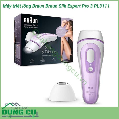 Máy triệt lông Braun Braun Silk Expert Pro 3 PL3111 an toàn, nhanh nhất và hiệu quả nhất từ ​​Braun để triệt lông vĩnh viễn