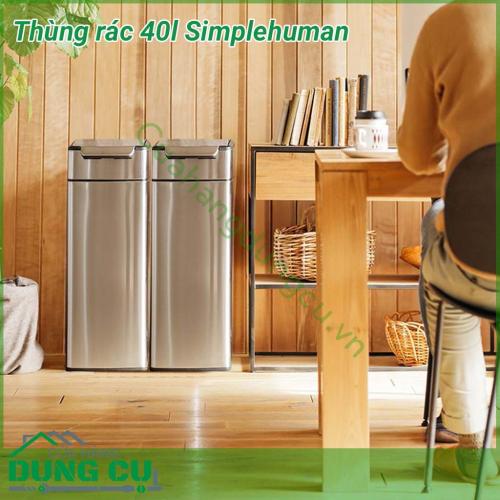 Thùng rác 40 lít Simplehuman được làm bằng thép không gỉ đơn giản kết hợp công nghệ tiên tiến cho phép bạn mở thùng bằng tay, khuỷu tay hoặc hông của mình. Thiết kế mỏng, tiết kiệm không gian, hoàn hảo cho nhà bếp nhỏ hoặc để ngồi dựa vào tường