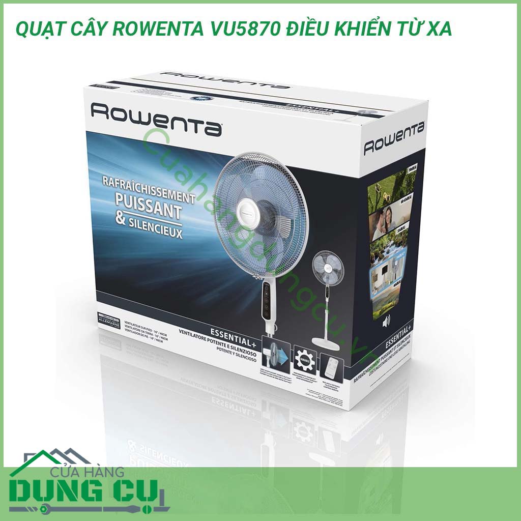 Quạt cây Rowenta VU5870 điều khiển từ xa với công suất 70W cung cấp không khí trong lành trong mỗi căn phòng, đặc biệt với âm lượng 35 dB, quạt rất yên tĩnh không gây tiếng ồn. Đây là chiếc quạt lý tưởng để sử dụng yên tĩnh khi ngủ, xem TV, làm việc.