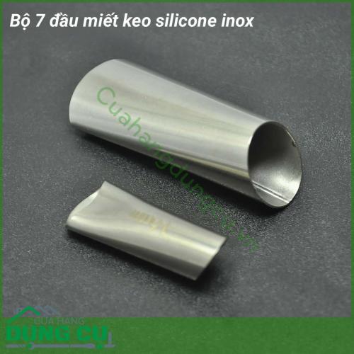 Bộ 7 đầu miết keo silicone inox cho đường keo đẹp, không mất nhiều thời gian. Chất liệu inox chống mài mòn, sử dụng lâu dài và khá bền