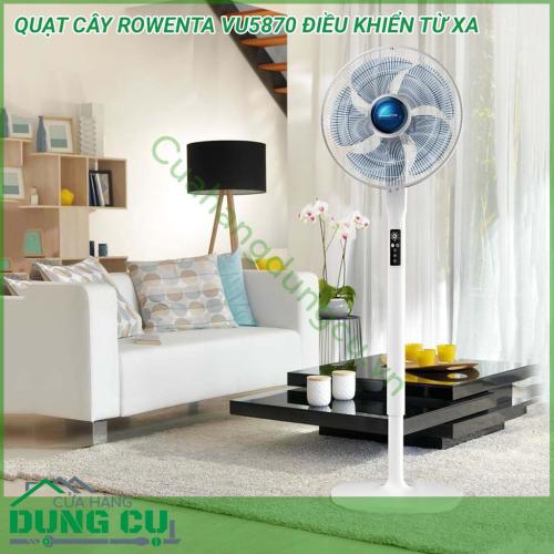 Quạt cây Rowenta VU5870 điều khiển từ xa với công suất 70W cung cấp không khí trong lành trong mỗi căn phòng, đặc biệt với âm lượng 35 dB, quạt rất yên tĩnh không gây tiếng ồn. Đây là chiếc quạt lý tưởng để sử dụng yên tĩnh khi ngủ, xem TV, làm việc.