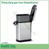 Thùng đựng gạo inox Simplehuman cao cấp đựng cho 15 kg gạo. Thiết kế thông minh, tiện lợi, nhỏ gọn nhưng rất sang trọng. Thùng gạo  SimpleHuman có tác dụng bảo vệ an toàn, chống ẩm mốc, côn trùng cho các loại thực phẩm