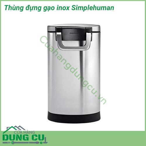 Thùng đựng gạo inox Simplehuman cao cấp đựng cho 15 kg gạo. Thiết kế thông minh, tiện lợi, nhỏ gọn nhưng rất sang trọng. Thùng gạo  SimpleHuman có tác dụng bảo vệ an toàn, chống ẩm mốc, côn trùng cho các loại thực phẩm