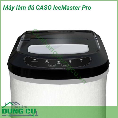 Máy làm đá Caso IceMaster Pro bạn có thể thưởng thức đồ uống giải khát tại nhà. Đáp ứng nhu cầu đá sạch, nhanh gọn, hiệu quả, đảm bảo vệ sinhĐơn giản chỉ cần đổ đầy nước, chọn kích thước và khối băng đã sẵn sàng trong vài phút