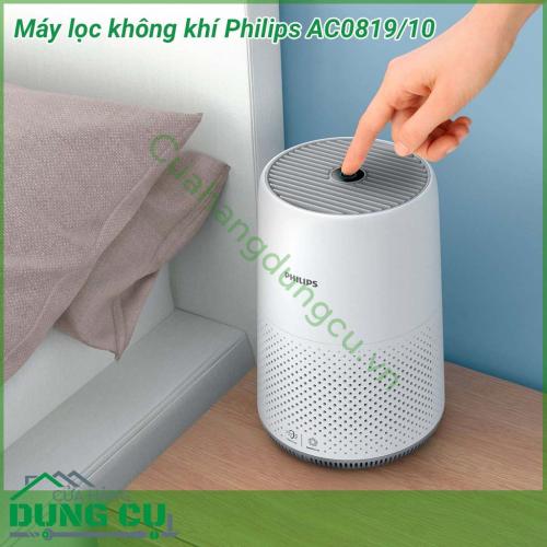 Máy lọc không khí Philips AC0819/10 thiết kế hiện đại, loại bỏ 99,97% các chất gây dị ứng trong không khí. Lưu lượng lọc CADR hạt: 190 m³/h. Sản phẩm phù hợp với phòng kích thước lên tới 49 mét vuông.