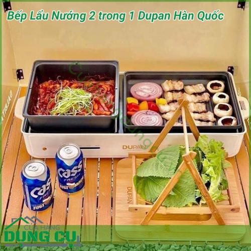 Bếp lẩu nướng 2 trong 1 Dupan Hàn Quốc một chiếc nồi đa năng cho cả gia đình: vừa dùng nấu lẩu vừa nướng đồ ăn. Chất liệu an toàn, công nghệ thiết kế chắc chắn, đẹp, tinh tế. Lòng nồi đá hoa cương: chống dính, chống khét, chống trầy xước độc hại.