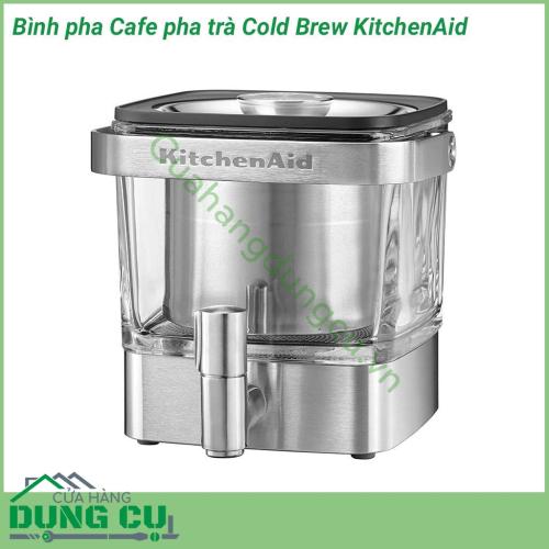 Bình pha cà phê pha trà Cold Brew KitchenAid có thể pha trà, hãm linh chi, diệp hạ châu hoặc ngâm hoa quả detox thanh lọc cơ thể. Bình pha dung tích 1140ml, nhỏ gọn, để trong tủ lạnh vừa xinh