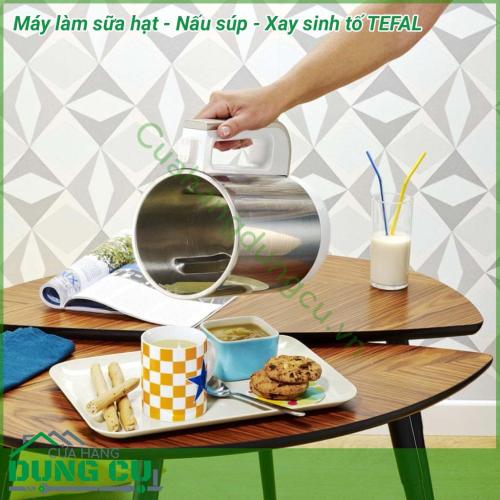 Máy làm sữa hạt - Nấu cháo Tefal tự động xay, nấu toàn bộ chỉ cần cho hạt, đổ nước và lựa chọn chương trình, chờ đợi 20 phút là xong. Các mẹ thường xuyên nấu cháo, nấu súp, làm sữa hạt, làm smoothie không nên bỏ qua cơ hội này nhé, tiện lợi vô cùng