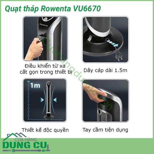 Quạt tháp Rowenta VU6670 giải pháp tối ưu cho tất cả cá băn khoăn của bạn. Quạt dùng cho phòng điều hoà, gió dịu mát, không bạt hơi rất phù hợp cho không gian phòng ngủ tạo độ mát dịu và ko gây ra tiếng ồn giúp có giấc ngủ ngon. 