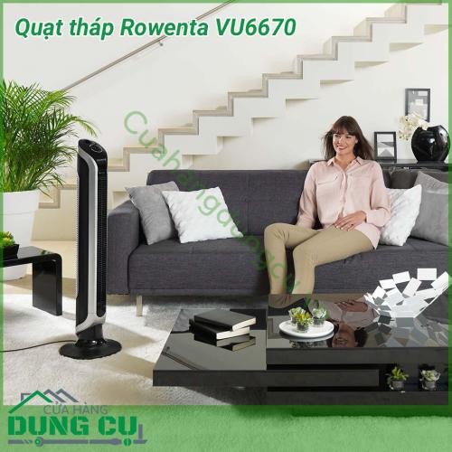 Quạt tháp Rowenta VU6670 giải pháp tối ưu cho tất cả cá băn khoăn của bạn. Quạt dùng cho phòng điều hoà, gió dịu mát, không bạt hơi rất phù hợp cho không gian phòng ngủ tạo độ mát dịu và ko gây ra tiếng ồn giúp có giấc ngủ ngon. 