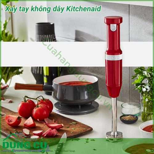 Xay tay không dây Kitchenaid xay được 25 bát súp trong một lần sạc đầy. Với thời gian sạc nhanh trong 20 phút, bạn có thể tạo ra một ly sinh tố hoặc súp cà chua