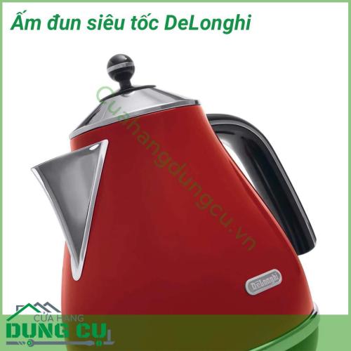 Ấm đun siêu tốc DeLonghi với kiểu dáng tinh tế, màu sắc hiện đại tạo không gian nhà bạn trở nên sang trọng hơn. Ấm đun nước Delonghi có chất liệu được làm bằng thép không gỉ, bền, làm cho sản phẩm được đun sôi nhanh, vệ sinh trở nên dễ dàng.