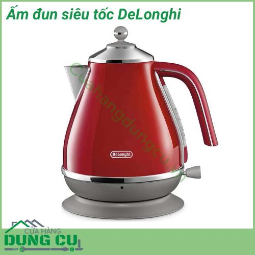 Ấm đun siêu tốc DeLonghi với kiểu dáng tinh tế, màu sắc hiện đại tạo không gian nhà bạn trở nên sang trọng hơn. Ấm đun nước Delonghi có chất liệu được làm bằng thép không gỉ, bền, làm cho sản phẩm được đun sôi nhanh, vệ sinh trở nên dễ dàng.