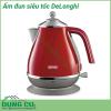 Ấm đun siêu tốc DeLonghi với kiểu dáng tinh tế, màu sắc hiện đại tạo không gian nhà bạn trở nên sang trọng hơn. Ấm đun nước Delonghi có chất liệu được làm bằng thép không gỉ, bền, làm cho sản phẩm được đun sôi nhanh, vệ sinh trở nên dễ dàng.