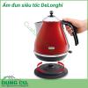 Ấm đun siêu tốc DeLonghi với kiểu dáng tinh tế, màu sắc hiện đại tạo không gian nhà bạn trở nên sang trọng hơn. Ấm đun nước Delonghi có chất liệu được làm bằng thép không gỉ, bền, làm cho sản phẩm được đun sôi nhanh, vệ sinh trở nên dễ dàng.