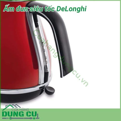 Ấm đun siêu tốc DeLonghi với kiểu dáng tinh tế, màu sắc hiện đại tạo không gian nhà bạn trở nên sang trọng hơn. Ấm đun nước Delonghi có chất liệu được làm bằng thép không gỉ, bền, làm cho sản phẩm được đun sôi nhanh, vệ sinh trở nên dễ dàng.