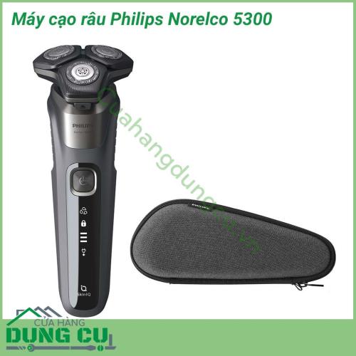 Máy cạo râu Philips Norelco 5300 mạnh mẽ, nhẹ nhàng trên da, mang lại cảm giác cạo râu mạnh mẽ nhưng thoải mái, giờ đây cạo được nhiều vị trí hơn trên sau mỗi buổi sáng với lưỡi SkinProtect.