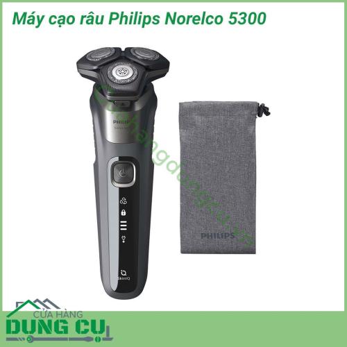 Máy cạo râu Philips Norelco 5300 mạnh mẽ, nhẹ nhàng trên da, mang lại cảm giác cạo râu mạnh mẽ nhưng thoải mái, giờ đây cạo được nhiều vị trí hơn trên sau mỗi buổi sáng với lưỡi SkinProtect.