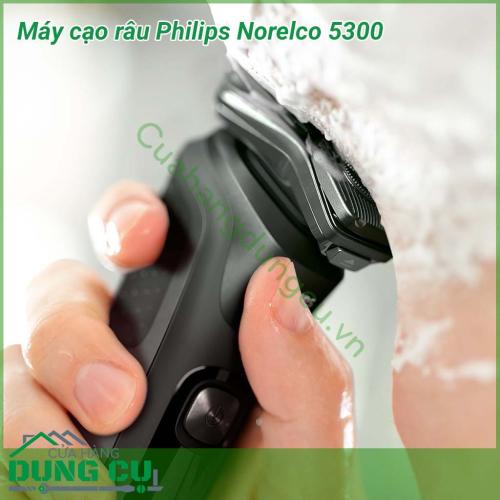 Máy cạo râu Philips Norelco 5300 mạnh mẽ, nhẹ nhàng trên da, mang lại cảm giác cạo râu mạnh mẽ nhưng thoải mái, giờ đây cạo được nhiều vị trí hơn trên sau mỗi buổi sáng với lưỡi SkinProtect.