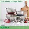 Set âu làm bếp đa năng VONSHEF được làm bằng inox cao cấp không gỉ, đế silicon chống trượt, nắp nhựa kín giúp bảo quản thực phẩm rất tốt