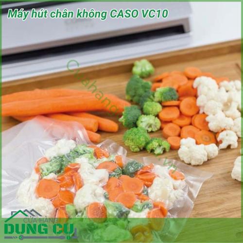 Máy hút chân không thực phẩm CASO VC10 bạn chỉ cần cho thực phẩm vào túi ni lông chuyên dụng và đặt vào máy thì hệ thống hút chân không của máy sẽ tự động thực hiện các công việc còn lại cho bạn một cách nhanh chóng và dễ dàng.