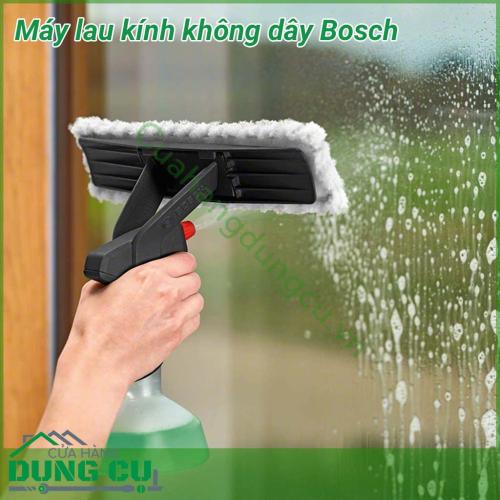 Máy lau kính không dây Bosch có thể dễ dàng lau sạch kích xe hơi, cửa sổ, các loại chất lỏng trên bàn cũng sẽ được hút và làm sạch mà không để lại bất cứ vệt nào