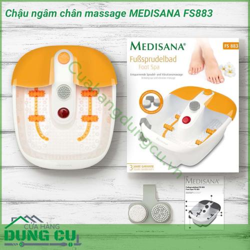 Chậu ngâm chân massage MEDISANA FS883 được tích hợp 3 tính năng trong 1 cho phép máy hoạt động cùng lúc các thiết bị massage như giữ ấm nước, chức năng massage rung. Giúp các mạnh máu và huyệt đạo tại bàn chân được lưu thông