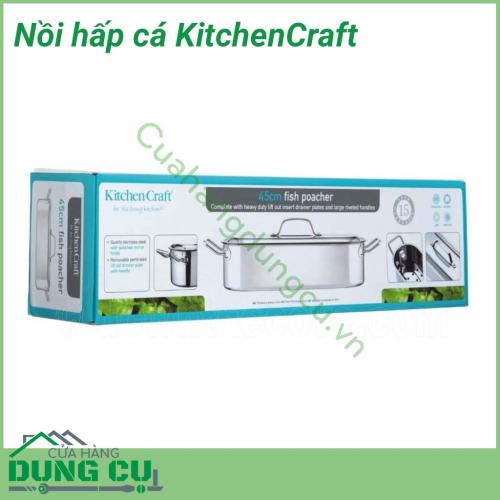 Nồi hấp cá Kitchen Craft được làm bằng chất liệu thép Cromagran không gỉ cao cấp, dầy dặn, bóng đẹp. Chúng ta có thể bày biện luôn thực phẩm ngay trên bàn ăn (sau khi hấp xong) mà không cần phải đặt cá lên đĩa