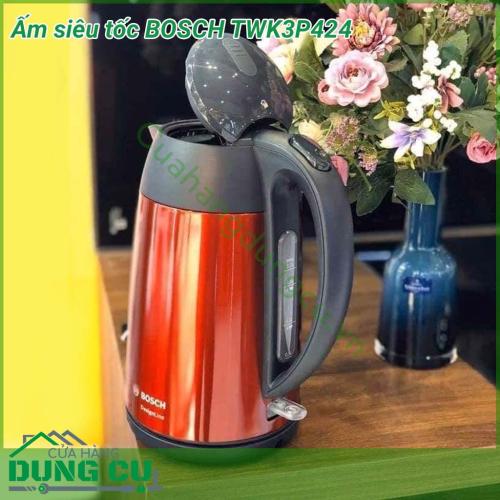 Ấm đun nước siêu tốc BOSCH TWK3P424 giải pháp đun nước nhanh, an toàn, hiệu quả, tiết kiệm điện. Ấm siêu tốc BOSCH là một trong những thiết bị gia dụng không thể thiếu trong mỗi gia đình