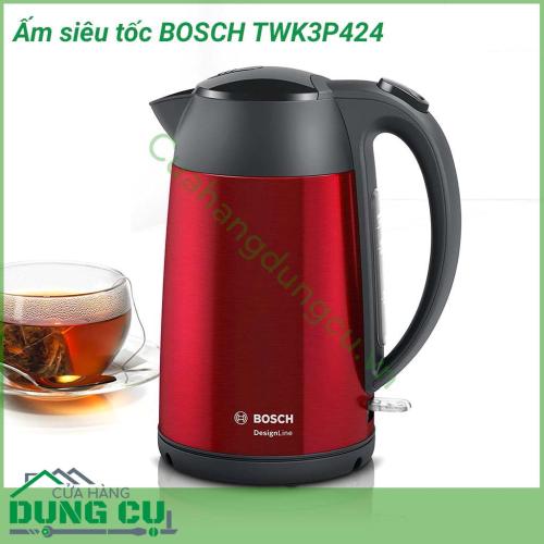 Ấm đun nước siêu tốc BOSCH TWK3P424 giải pháp đun nước nhanh, an toàn, hiệu quả, tiết kiệm điện. Ấm siêu tốc BOSCH là một trong những thiết bị gia dụng không thể thiếu trong mỗi gia đình