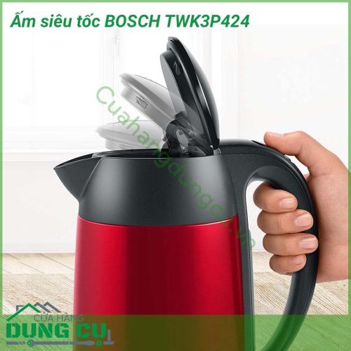 Ấm đun nước siêu tốc BOSCH TWK3P424 giải pháp đun nước nhanh, an toàn, hiệu quả, tiết kiệm điện. Ấm siêu tốc BOSCH là một trong những thiết bị gia dụng không thể thiếu trong mỗi gia đình