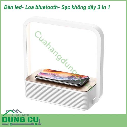 Đèn led - Loa bluetooth - Sạc không dây 3 in 1 đa năng, thiết kế sang trọng, nhỏ gọn và cực kỳ thuận tiện khi mang theo bên mình.