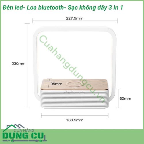 Đèn led - Loa bluetooth - Sạc không dây 3 in 1 đa năng, thiết kế sang trọng, nhỏ gọn và cực kỳ thuận tiện khi mang theo bên mình.