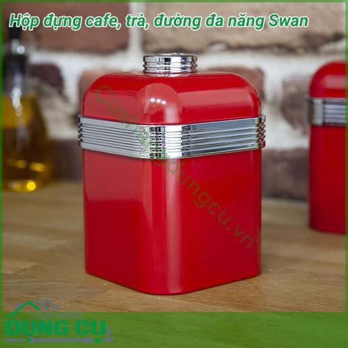 Hộp đựng đa năng trà, đường, cà phê Swan phong cách Retro bày lên bàn phòng khách, lịch sự và đáng yêu vô cùng