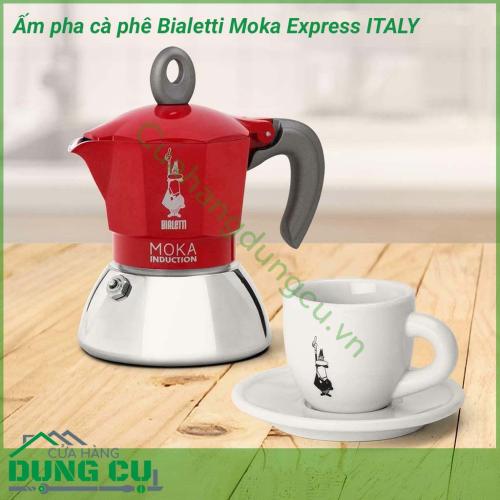 Ấm pha cà phê Bialetti Moka Express ITALY giúp bạn dễ dàng tự chuẩn bị cho mình một tách cà phê đậm đà hương vị cho một ngày mới đầy năng động và sáng tạo. Ấm pha cà phê Bialetti Moka Express màu đỏ bạc sang trọng thiết kế đẹp mắt, tiện lợi 