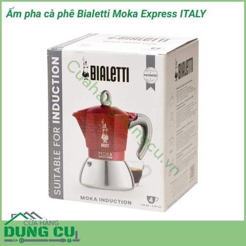 Ấm pha cà phê Bialetti Moka Express ITALY giúp bạn dễ dàng tự chuẩn bị cho mình một tách cà phê đậm đà hương vị cho một ngày mới đầy năng động và sáng tạo. Ấm pha cà phê Bialetti Moka Express màu đỏ bạc sang trọng thiết kế đẹp mắt, tiện lợi 