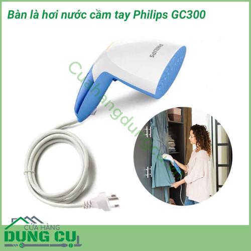 Bàn là hơi nước cầm tay Philips GC300 là dạng bàn ủi cầm tay với​ chức năng phun hơi nước liên tục (20g/phút) được cung cấp bởi bơm điện, chỉ cần nhấn nút là bạn có thể dễ dàng ủi thẳng các loại quần áo, loại bỏ vết nhăn một cách nhanh chóng.