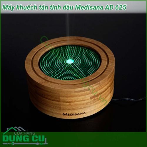 Máy khuếch tán tinh dầu Medisana AD 625 giúp tạo bầu không khí trong lành, chăm sóc sức khỏe gia đình. Sản phẩm được làm bằng tre và được sử dụng để lan tỏa mùi hương kích thích hoặc làm dịu trong phòng