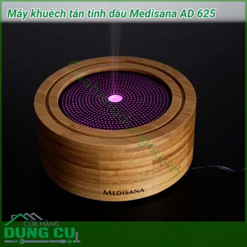 Máy khuếch tán tinh dầu Medisana AD 625 giúp tạo bầu không khí trong lành, chăm sóc sức khỏe gia đình. Sản phẩm được làm bằng tre và được sử dụng để lan tỏa mùi hương kích thích hoặc làm dịu trong phòng