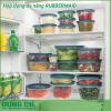 Hộp đựng đa năng 42 món Rubbermaid nhựa crystal chống trầy xước cực tốt. Hộp nắp kín chân không, hoàn toàn không hở khí giúp thực phẩm tươi và giữ mùi vị được lâu hơn. Hộp cực kỳ an toàn khi sử dụng cho lò vi sóng và máy rửa chén.