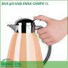 Bình giữ nhiệt EMSA CAMPO 1L chất liệu cao cấp bóng đẹp và rất bền, lõi giữ nhiệt bằng thủy tinh có khả năng giữ nóng 12h, giữ lạnh 24h, sản phẩm thích hợp để đựng nước nóng, hãm trà, các loại nước lá….