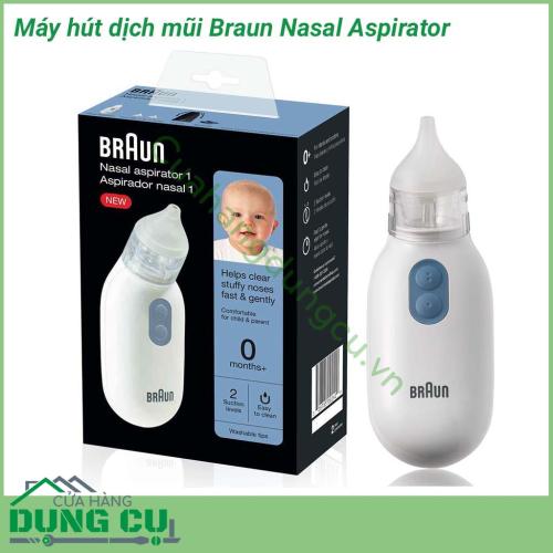 Máy hút mũi cho bé Braun Nasal Aspirator giải pháp đa năng làm giảm nhanh chóng và dễ dàng tình trạng tắc nghẽn xoang và nghẹt mũi ở trẻ sơ sinh hoặc trẻ nhỏ.