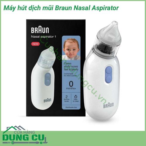 Máy hút mũi cho bé Braun Nasal Aspirator giải pháp đa năng làm giảm nhanh chóng và dễ dàng tình trạng tắc nghẽn xoang và nghẹt mũi ở trẻ sơ sinh hoặc trẻ nhỏ.