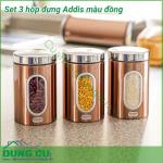 Set 3 hộp đựng Addis màu đồng