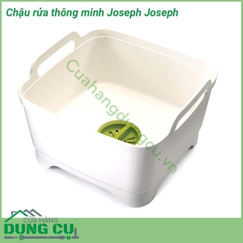 Chậu rửa thông minh Joseph Joseph rửa rau, hoa quả, hay bát đĩa cực thông minh..ai dùng cũng phải mê. Nắp thoát nước dưới đáy chậu được thiết kế thông minh, tiện lợi. Không chỉ giúp thoát nước dễ dàng