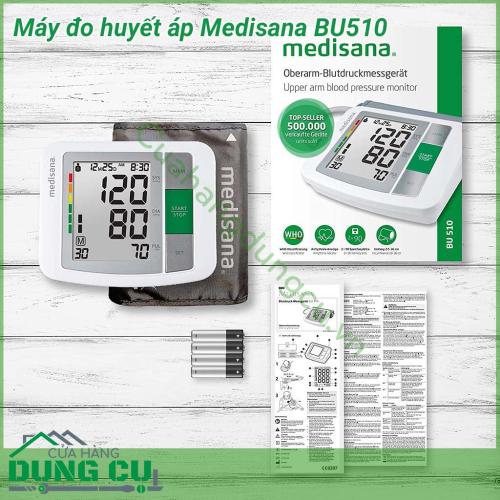 Máy đo huyết áp Medisana BU510 một trong những loại máy đo huyết áp tốt nhất và cho kết quả nhanh, chính xác nhất hiện nay.