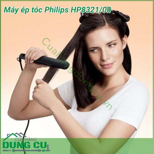 Máy ép tóc Philips HP8321/00 thích hợp cho mọi loại tóc, dùng để uốn tóc và duỗi tóc thẳng theo ý muốn. Cách dùng đơn giản, bạn có thể thỏa sức làm đẹp mái tóc của mình mọi lúc mọi nơi.